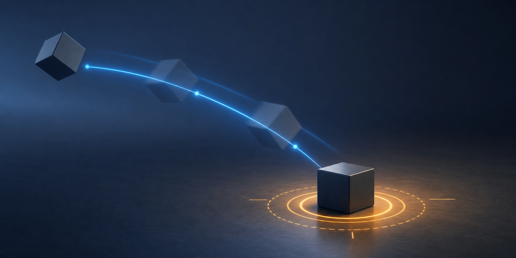 A clear motion path that decelerates into a precise landing zone